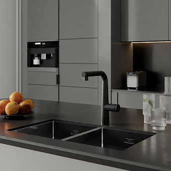 Смеситель для кухни IDDIS Pure PURBLPFi05 поворотный излив чёрный матовый