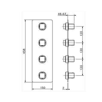 Смеситель для душа Cisal Cubic CU01V30021 хром