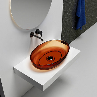 Раковина накладная Abber KRISTALL AT2801Opal 60х40см