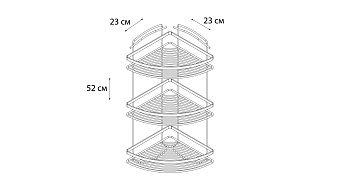 Полка в ванную угловая FIXSEN Green FX-850G-3 3-ярусная 22,5х22,5см зелёный