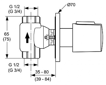 Вентиль запорный IDEAL STANDARD A4656AA