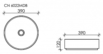 Раковина накладная Ceramica Nova ELEMENT CN6022MDB 39х39см