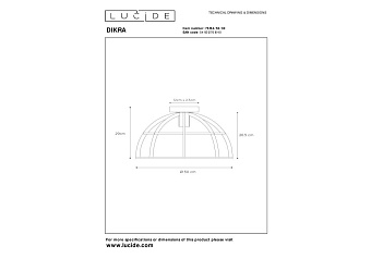 Светильник потолочный Lucide DIKRA 76164/50/30 60Вт E27