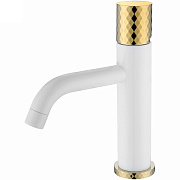 Смеситель для раковины Boheme Stick 121-WG белый/золотой