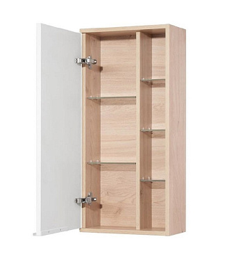 Шкаф подвесной Акватон Бостон 1A239903BN010 24х40х85см белый глянцевый/дуб эврика