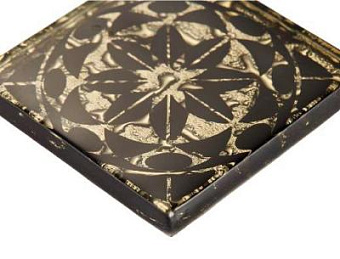 Вставка Роскошная мозаика ВБ 22 золотой/чёрный 6,6х6,6см 0,004кв.м.