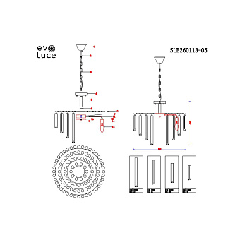 Светильник подвесной Evoluce REGGIO SLE260113-05 200Вт E14