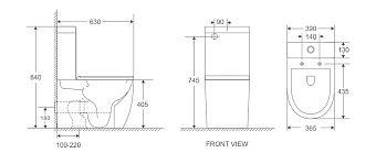 Унитаз напольный D&K DT1397016 безободковый с микролифтом