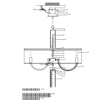 Светильник подвесной Maytoni Talento DIA008PL-06CH 40Вт E14