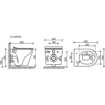 Унитаз подвесной Ceramica Nova BALEARICA CN6000MB безободковый с микролифтом
