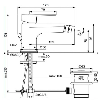 Смеситель для биде IDEAL STANDARD SESIA BC206AA хром