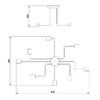 Светильник потолочный Maytoni Gilbert T532CL-08B 60Вт E27