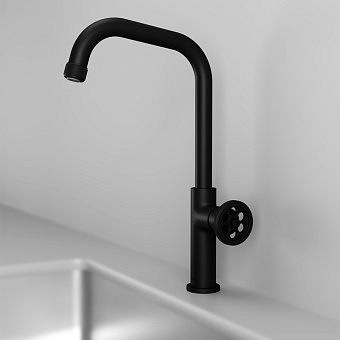 Смеситель для кухни IDDIS Grange GRABL00i05 поворотный излив чёрный матовый