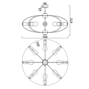 Светильник потолочный Vele Luce Crea VL6522L08 480Вт E27