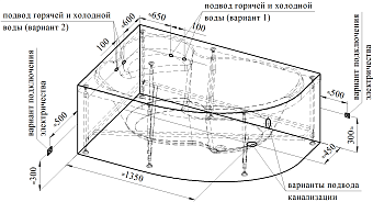 Ванна акриловая RADOMIR (Vannesa) Ирма 2-78-0-1-1-217 169х110см пристенная