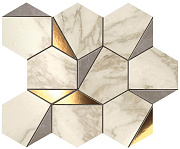 Керамическая мозаика Atlas Concord Италия Marvel Edge 9EHG Gold Hex Gris-Calacatta 29х25,1см 0,437кв.м.