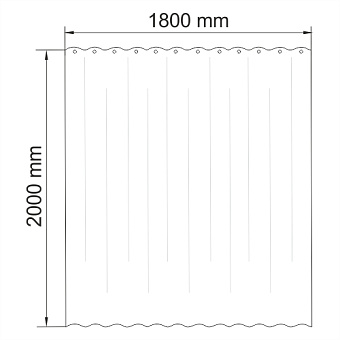 Шторка для ванной WASSERKRAFT Glan 180х180см зелёный/чёрный