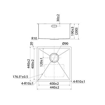 Мойка кухонная IDDIS Edifice EDI44S0i77 44х44см сатин