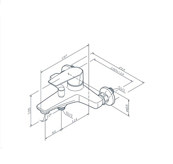 Смеситель для ванны AM-PM Gem F90A10022 чёрный