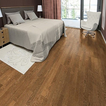 Паркетная доска KARELIA Spice дуб EBONY STONEWASHED 30111781A2627111 2266х188х14мм 3,41кв.м 3-полосная