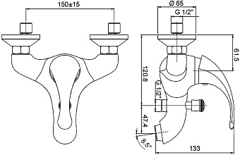 Смеситель для ванны Paini Fiori F2CR111LMKM хром