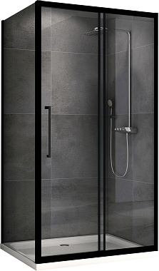 Угловое ограждение Abber Schwarzer Diamant AG30170BH-S100B 195х100см стекло прозрачное