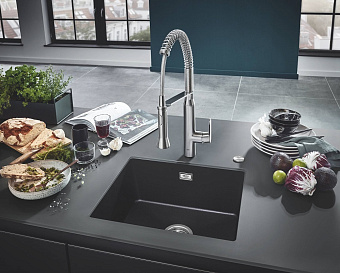 Мойка кухонная GROHE K700U 31654AP0 53,3х45,7см чёрный матовый