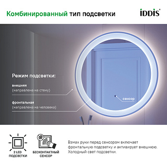 Зеркало IDDIS Esper ESP600Ri98 60х60см с подсветкой