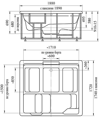 Мини бассейн СПА RADOMIR ЦЕЗАРЬ 1-30-0-0-0-050П 189х174х69см 0,85куб.м