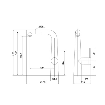 Смеситель для кухни IDDIS Pure PURSBPFi05 поворотный излив хром