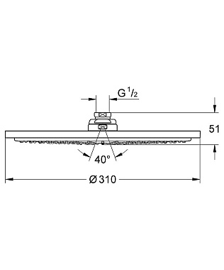 Верхний душ GROHE Rainshower Cosmopolitan 310 27477000 хром