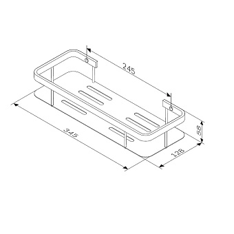 Полка в ванную прямая AM-PM Sense L A7453222 2-ярусная 12,8х34,5см чёрный