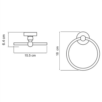 Полотенцедержатель WASSERKRAFT Diemel K-2200 K-2260 хром 15,5см