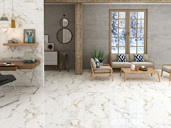Полированный керамогранит ALTEZZA Ceramic Golden Waves 702161 NP glossy polished 60х120см 1,44кв.м.