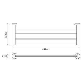 Полотенцедержатель WASSERKRAFT Rhein K-6200 K-6211 хром 66,5см