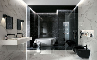 Настенная плитка FAP CERAMICHE Roma Classic fNXZ Nero Reale Brillante RT 91,5х30,5см 1,395кв.м. глянцевая