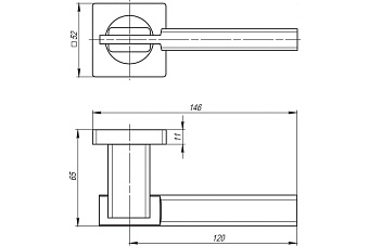 Дверная ручка нажимная ARMADILLO TRINITY SQ005-21 CP-8 20717 хром