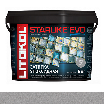 Эпоксидная затирка LITOKOL STARLIKE EVO жемчужно-серый 5кг