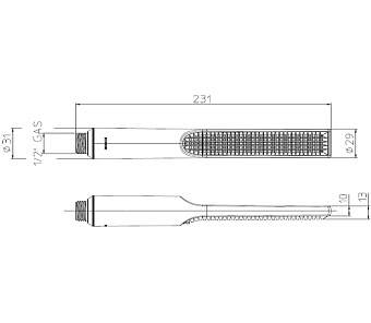 Ручной душ BOSSINI Apice B00910.073 чёрный матовый