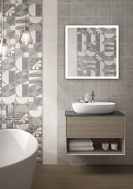 Настенная плитка KERAMA MARAZZI Понти 5286 белый/серый 20х20см 1,04кв.м. матовая