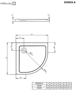 Душевой поддон RADAWAY Doros SDRA8080-01 80х80см