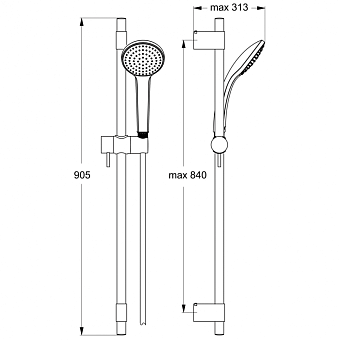 Душевой гарнитур IDEAL STANDARD IDEALRAIN PRO B9835AA chrome