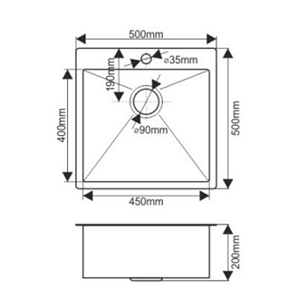Мойка кухонная MELANA ProfLine D5050HG 50х50см золото
