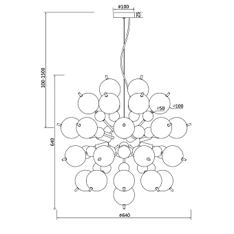 Светильник подвесной Maytoni Bolla MOD133PL-08CH 60Вт E27
