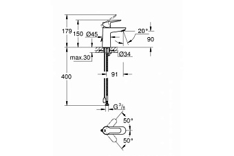 Смеситель для раковины GROHE BauEdge 23329000 хром