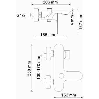 Смеситель для ванны WASSERKRAFT Dinkel 5801 хром