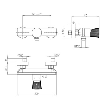 Смеситель для душа Paini Domus 18PJ511PZ золото