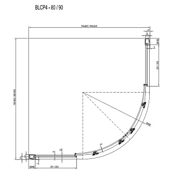 Угловое ограждение RAVAK Blix BLCP4 3B270C40ZG 175х90см стекло металл