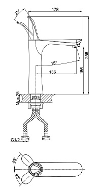 Смеситель для раковины D&K Venice.Baciano DA1032656 белый/хром