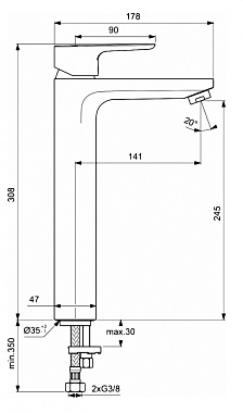 Смеситель для раковины IDEAL STANDARD CERAPLAN III SLIM BC562AA хром